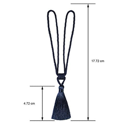 2 Pack Curtain Tiebacks Handmade Tassel Rope Curtain Holdbacks - color: Navy, size: 2p