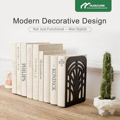 Heavy Duty Metal Bookends for Heavy Books, Non Slip Set of 2