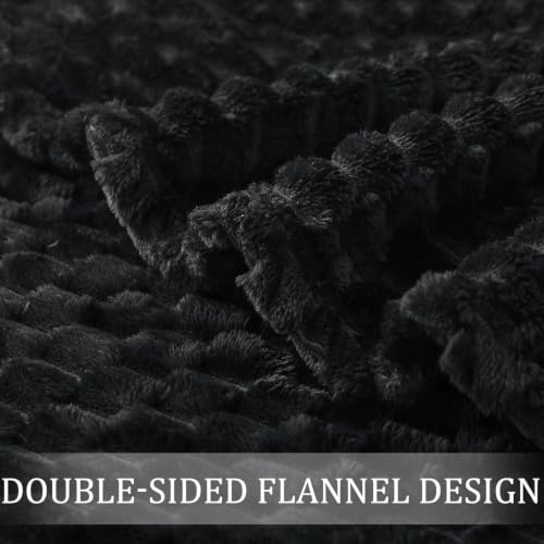 Exclusivo Mezcla Large 3D Fleece Throw Blanket for Couch, Black - color: Black, size: Throw ( 50x70 IN )
