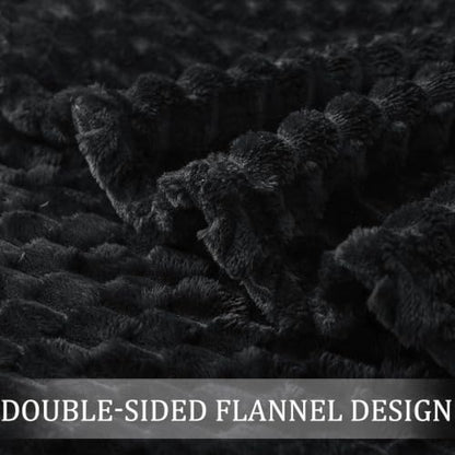 Exclusivo Mezcla Large 3D Fleece Throw Blanket for Couch, Black - color: Black, size: Throw ( 50x70 IN )