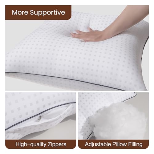 18x18 Pillow Inserts Set of 2 with 100% Cotton Cover Decorative Square Throw 18 Pillows for Couch, Sofa and Bed - White(2, 18x18) - size: 18x18