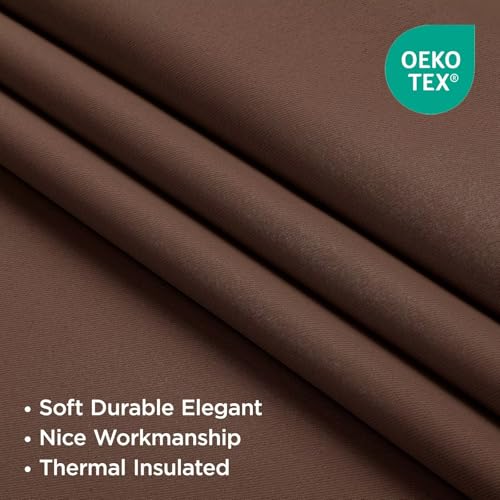 Joydeco Blackout Curtains 108 Inches Long, Thermal Insulated Black Out Curtains 2 Panels Set, Room Darkening Drapes for Living Room Window Rod Pocket Back Tab (W52 x L108 Inch, Brown) - color: Brown, size: 52"W x 108"L (Pack of 2)