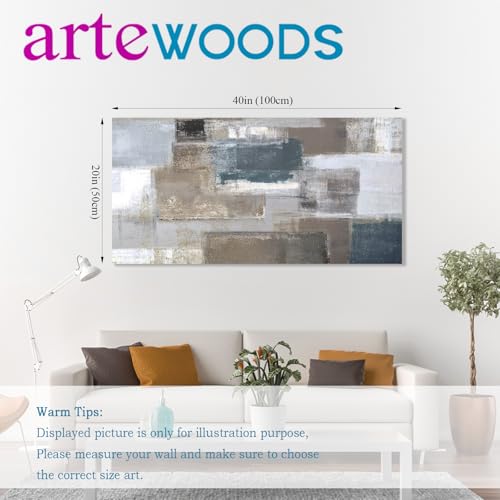 Abstract Canvas Wall Art Picture Prints for Living Room Bedroom Wall Decor Large Contemporary Wall Art Abstract Artwork for Office Kitchen Nursery Home Decoration Framed Ready to Hang 20" x 40" - color: Gray Brown Abstract Print, size: 40"L x 20"W
