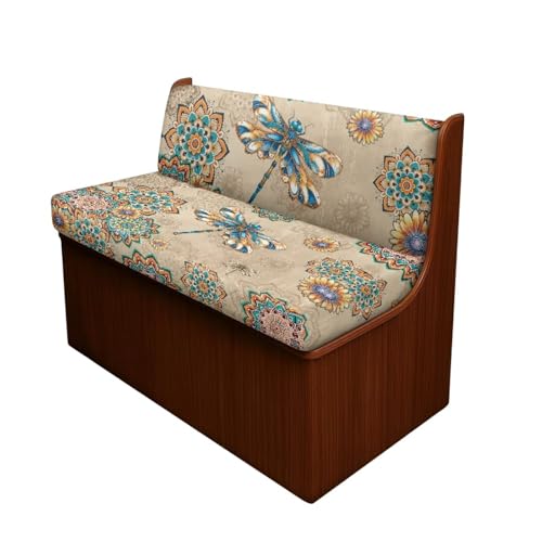 Boho Dragonfly Mandala Print 2 Pcs RV Dinette Cushion Covers Anti-Slip Camper Cushion Slipcover Washable RV Couch Cover Sofa Slipover for Travel Trailer Couch - color: Boho Dragonfly Mandala