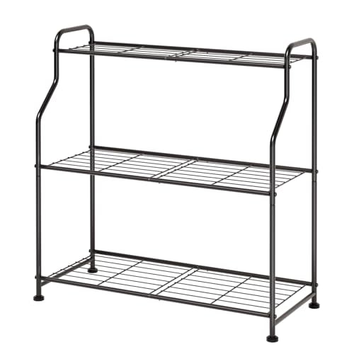 Kitsure 3-Tier Plant Stand Indoor & Outdoor, 27" x 11.4" x 29.8", Black - size: 27" x 11.4" x 29.8"