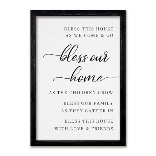 comurdyo Bless This Home Wall Decor, 16"×11", Black - color: Bless This Home (Black), size: 16"L x 11"W