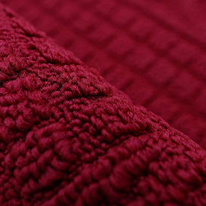 COSY HOMEER 32x20 Half Round Kitchen Rug,Non Slip Washable Mat,Burgundy 1PC - color: Burgundy, size: 1'8" x 2'8" (Semicircular)