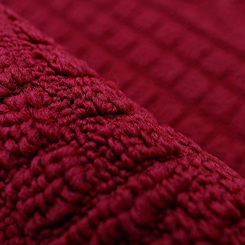 COSY HOMEER 39x20 Half Round Kitchen Rug,Non Slip Washable Mat,Burgundy 1PC - color: Burgundy, size: 1'8" x 3'3" (Semicircular)