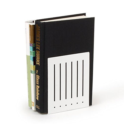 Spectrum Heavy Bookends for Book Shelves Cookbooks Vinyl Records, No Skid Heavy Duty Metal Decorative Book Stopper Sturdy Steel Holder for Home Office Large Bookends for Heavy Books, Pewter Gray