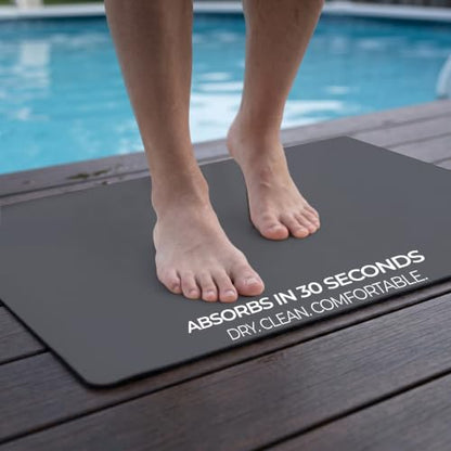 Homergy Bath Mat for Bathroom Non Slip, Quick Dry, 18x28 in, Dark Grey - color: Dark Gray, size: 18" x 28"