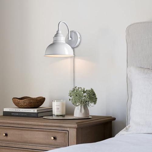 Mini Gooseneck Wall Sconce, 2-Way Mount with Switch, Bright White - color: White