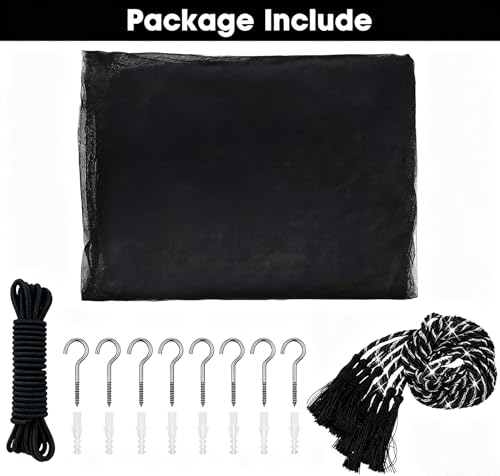 Black Mosquito Net Bed Canopy, Netting Four Corner Post Curtains Bed Drape - color: Black