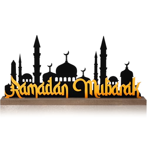 DoubleFill Ramadan Mubarak Decorations for Home Office, Table Metal Sign - style: Ramadan Mubarak
