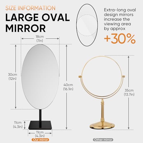 GURUN Large Oval 7"x12" Tabletop Vanity Mirror with Stand Makeup Bronze - color: Oil Rubbed Bronze