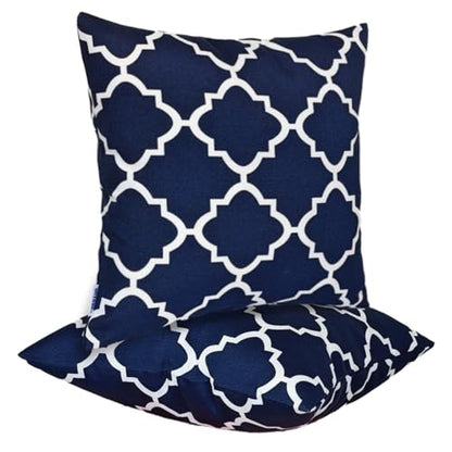 JMGBird Navy Blue Outdoor Pillows Waterproof Outdoor Pillow Cover with Insert - color: Blue-black