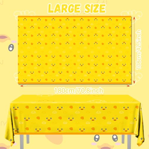 3pcs Yellow Duckie Table Cover, Waterproof & Easy to Clean, 70.8x42.5 inches, Duck-themed Tablecloth for Parties, Baby Showers, Gender Reveals - color: Duck