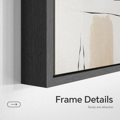 Framed Modern Abstract Black and White Wall Art for Living Room, 11x14 Inch - color: Black and White
