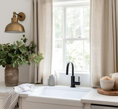 YoungsTex Linen Semi Sheer Curtains 45 Inch Length 2 Panels with Grommet - color: Natural, size: 42"W x 45"L (Pack of 2)
