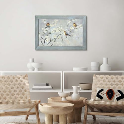 Soft Pastel Birds on Spring Blossom Branches Wall Art, 24"Lx16"W - color: Birds on Spring Blossom, size: 24"L x 16"W