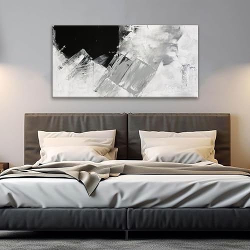 Abstract Canvas Art Wall Decor Painting Home Wall Decor 20x40 Inch - color: black white grey, size: 40"L x 20"W