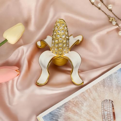 Cute Banana Metal Jewelry Box Daisy Trinket Boxes Storage Gift For Women - color: banana