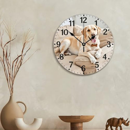 Labrador Retriever Wall Clock Yellow Lab Dog Wooden Wall Clock - color: Style-5, size: 12 Inch