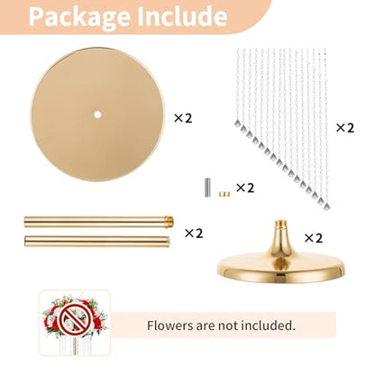 NUPTIO Tall Centerpiece for Table, Gold, 27.6", 2 Pcs - color: Gold, size: 2 Pcs 27.6 in