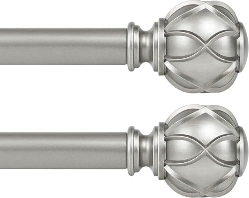 KAMANINA 2 Pack Curtain Rods for Windows 48 to 84 Inch, Antique Silver - color: Antique Silver, size: 48-84"(2Pack)