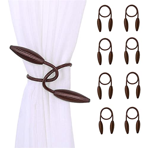 Coffee Curtain Holdbacks Decorative Curtain Tiebacks, Set of 8 - color: Coffee, size: 8PCS