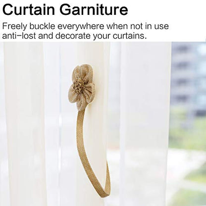 Lewondr Magnetic Window Curtain Rope Holdbacks, Large, Coffee - color: Coffee, size: Large