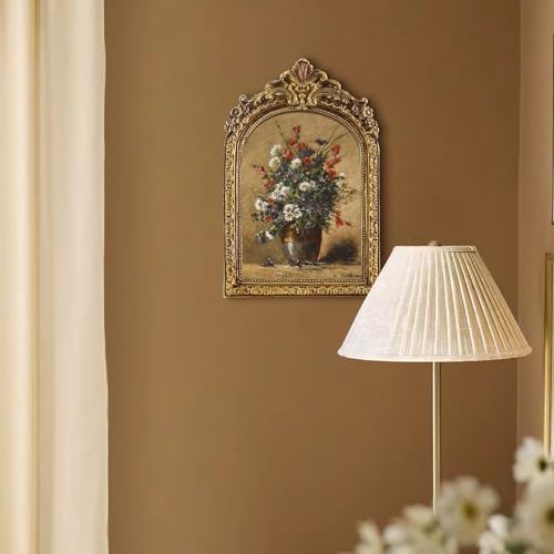 FOLKOR Framed Wall Art for Kitchen Dining Room Bedroom, Wildflower Still Life Oil Paintings Canvas Print with Gold Picture Frame, Vintage Floral Wall Decor for Cottage Rustic Retro Home Office, 5x7 - color: Bouquet of Field Flowers, size: 5x7"