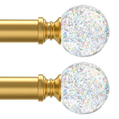 TVWOO Gold Rainbow Curtain Rod Adjust HeavyDuty Crystal Ball,36-88",2Pack - color: Gold, size: 36-88" ( 2pack )