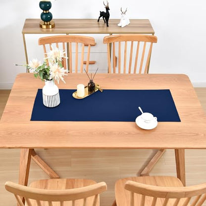 Farmhouse Navy Blue Table Runner Small Short Table Runners 36 Inches Coffee Table Runner for Dresser Living Room Bedroom Holiday Party Banquet 12X36 Inch - size: 12X36 Inch