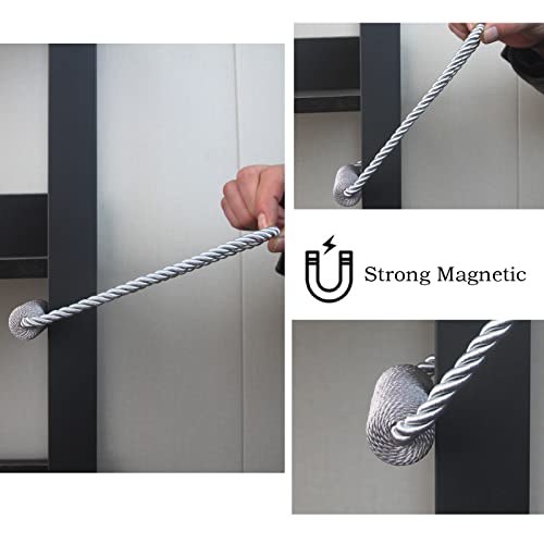 Magnetic Curtain Tiebacks Decorative Holdbacks Rope Tie Back Drapes Hangtty - color: Grey