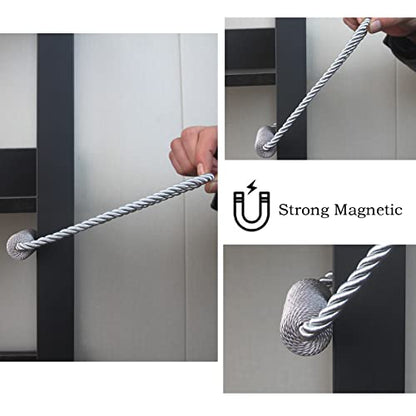 Magnetic Curtain Tiebacks Decorative Holdbacks Rope Tie Back Drapes Hangtty - color: Grey