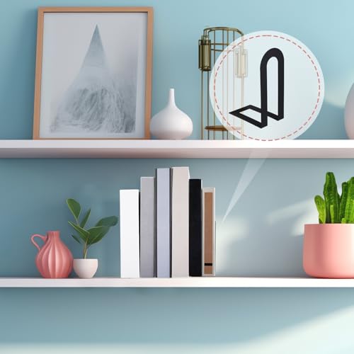 Chunful 6 Pcs Black Metal BookEnds Shelves, 5.5 x 3.75 x 2.25 in - color: Black, size: 5.5*3.75*2.25inch