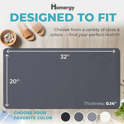 Homergy Bath Mat for Bathroom Non Slip, Quick Dry, 20x32 in, Dark Grey - color: Dark Gray, size: 20" x 32"
