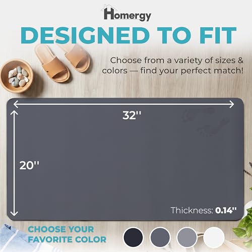 Homergy Bath Mat for Bathroom Non Slip, Quick Dry, 20x32 in, Dark Grey - color: Dark Gray, size: 20" x 32"