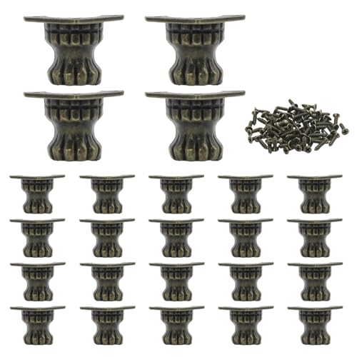 24Pcs Antique Brass Box Legs Feet Corner Protectors with Screws - size: StyleD
