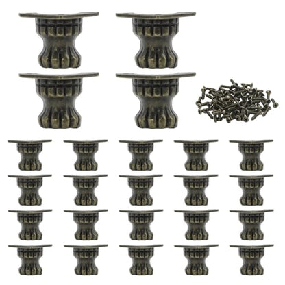 24Pcs Antique Brass Box Legs Feet Corner Protectors with Screws - size: StyleD