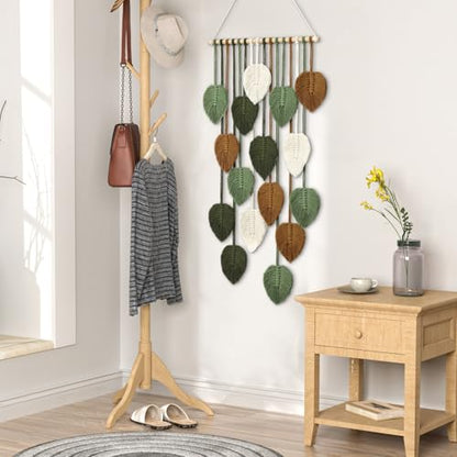 Vertical Macrame Wall Hanging Boho Home Decor Long Narrow Chic Wall Art - color: 16.5"W x 37.5"L