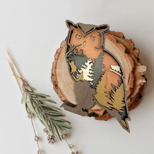 Laozai Cabin Decor Wooden Owl Wall Art - color: Owl