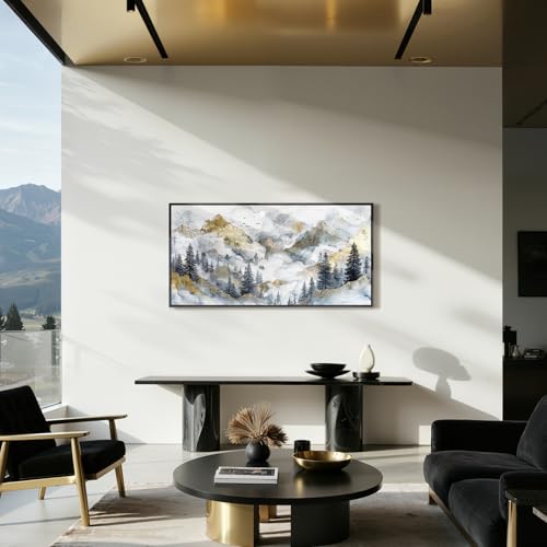crmotu Mountain Large Wall Art, Pine Tree Landscape Canvas Prints 20"x40" - color: Gold Mountain, size: 40"L x 20"W