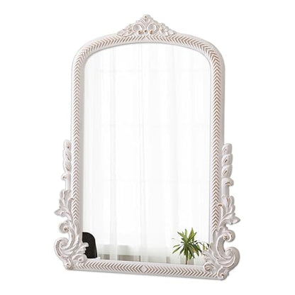 Vintage Arch Mirror 30 X 23 Inch, Distressed White