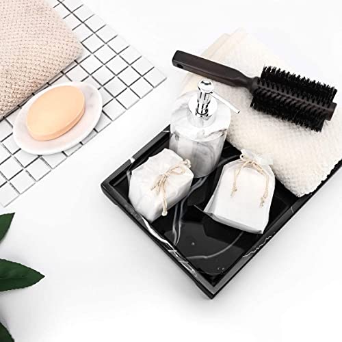 Luxspire Marble Tray for Soap Dispenser Perfume Jewelry, L, Ink Black - color: A - Ink, style: Large