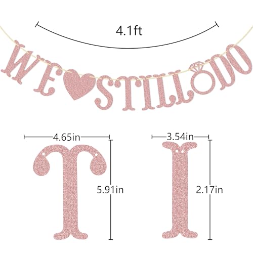Qttier We Still Do Banner, Rose Gold Glitter - color: Rose Gold