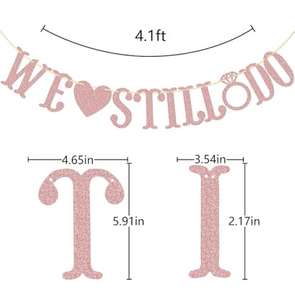 Qttier We Still Do Banner, Rose Gold Glitter - color: Rose Gold