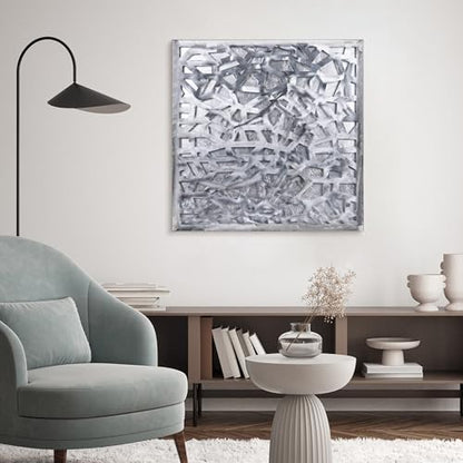 Empire Art Direct Enigma 3D Polished Steel Sculpture, Abstract Metal Wall Art with Sliver Leaf, Ready to Hang, Living Room, Bedroom & Office,Sliver,32"x32" - color: Silver Enigma, size: 32"L x 32"W