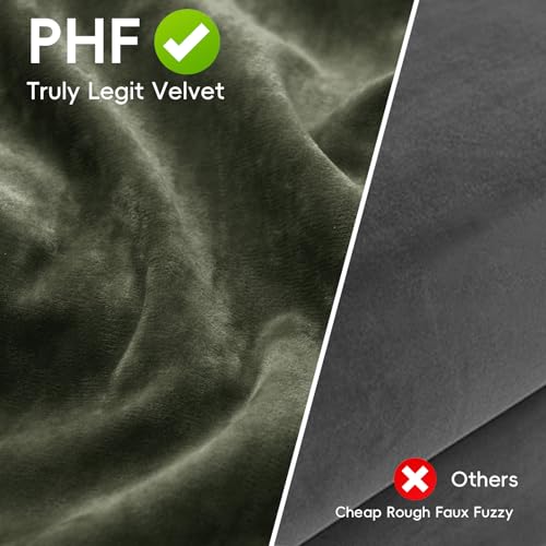 PHF Truly Velvet Euro Shams 26" x 26", Smokey Olive, No Insert, 2 Pack - color: Smokey Olive, size: 26" x 26" (Pack of 2)