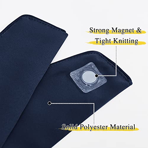 NICETOWN Strong Magnetic Curtain Tiebacks-Curtain Tiebacks for Wall No Screws Perfect of Curtains (Navy Blue, 18.5 X 4 Inches, Set of 4) - color: Navy Blue, size: 4"W x 18.5"L (Pack of 4)